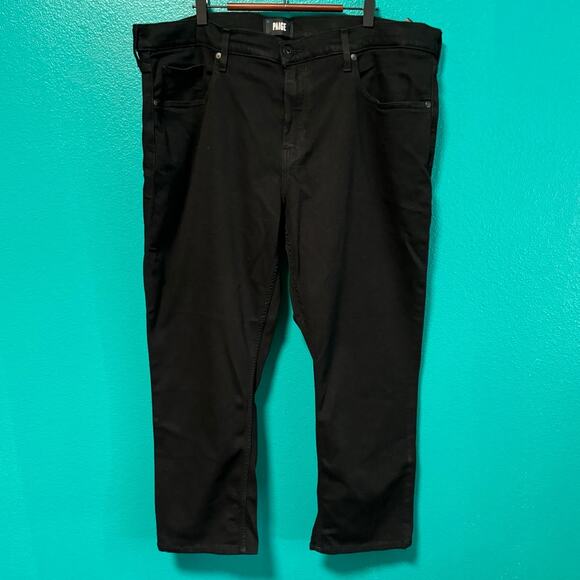 PAIGE Federal Slim Straight Black Shadow Stretch Pant Jean Men's 40 - Picture 2 of 10